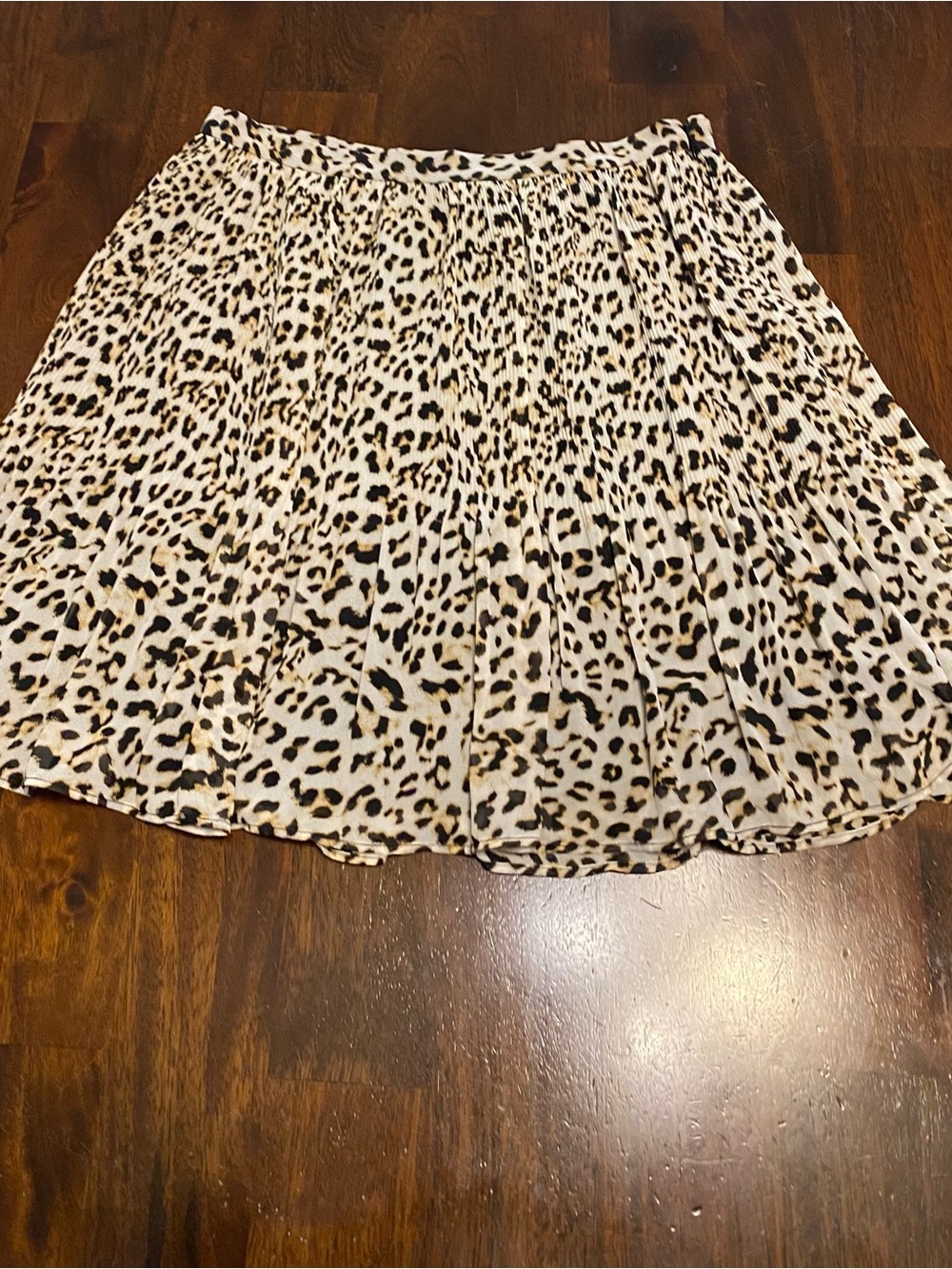 NWT Banana Republic Leopard Print Pleated Skirt - Cream, Brown & Black